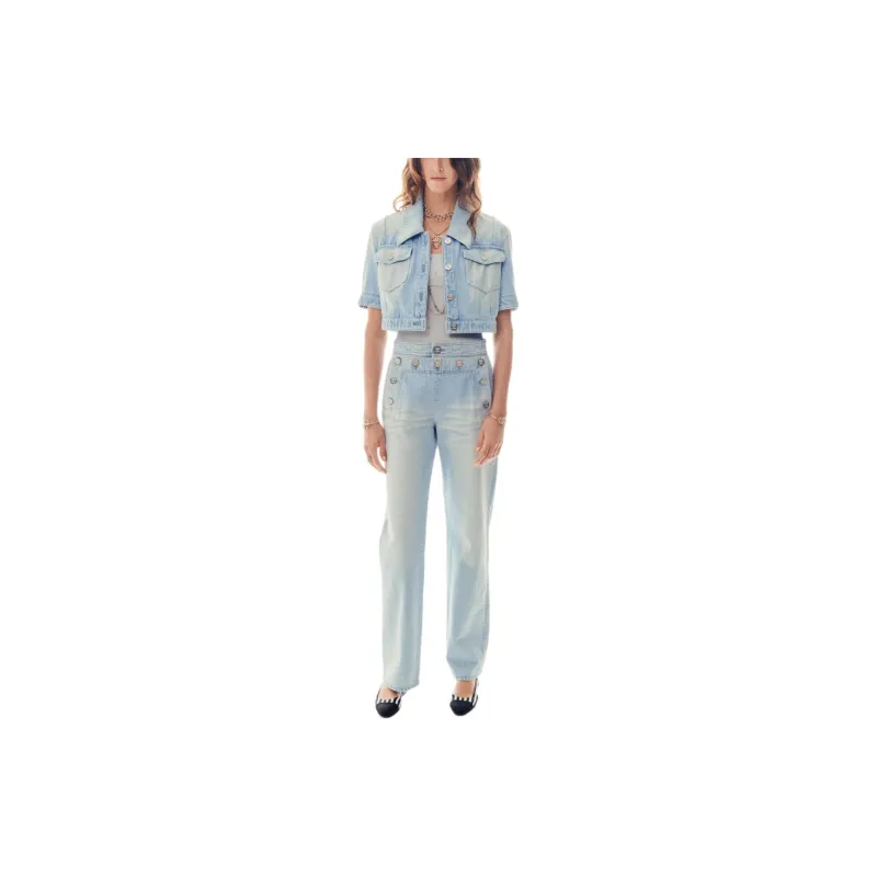 CHANEL Denim Jacket Women's Blue-1