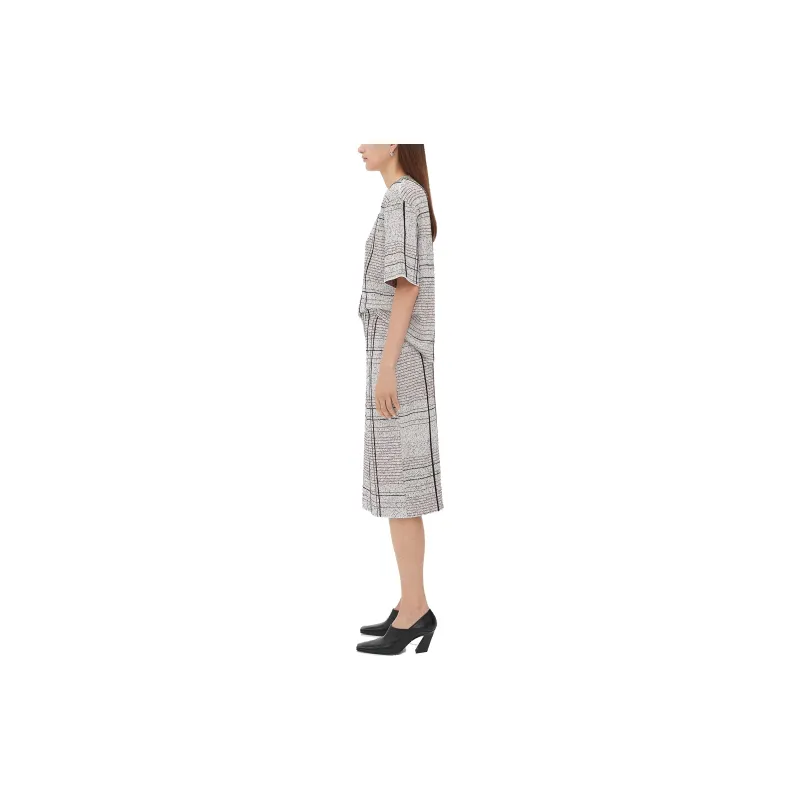 Bottega Veneta FW24 Casual Long Skirt Women's Gray-2