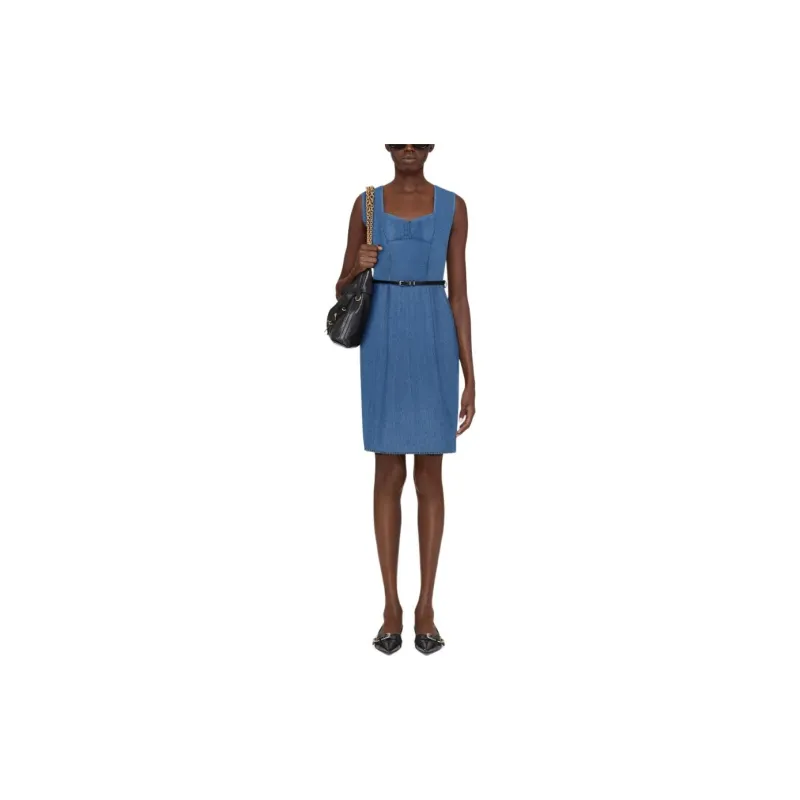 Givenchy Sleeveless Belted Denim Dress-1