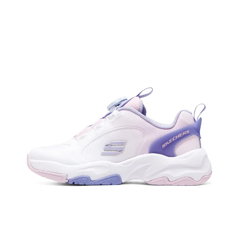 Skechers Girls Cushioning, Wear Resistant Low Top Kids' Running Shoes White Purple Teenagers-0