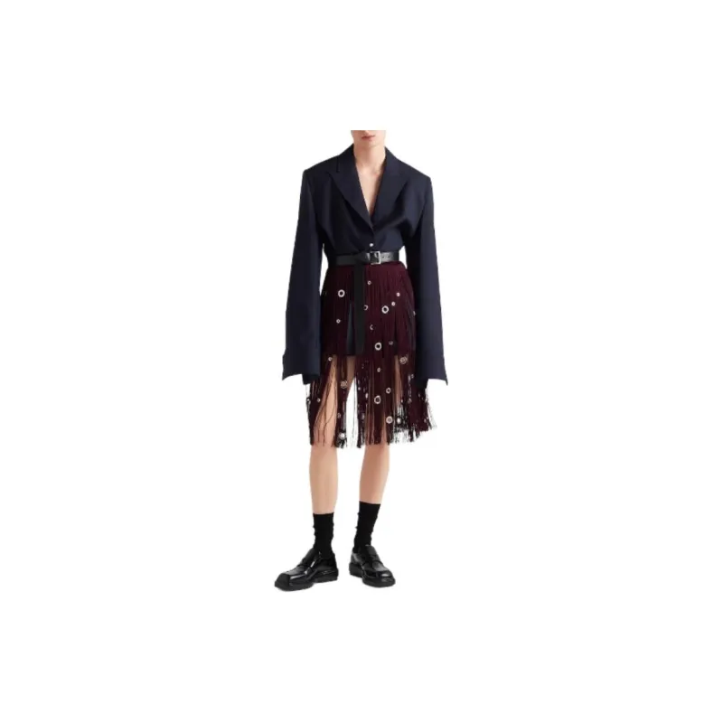 PRADA Pinstripe Single Breasted Shirt Jacket-2