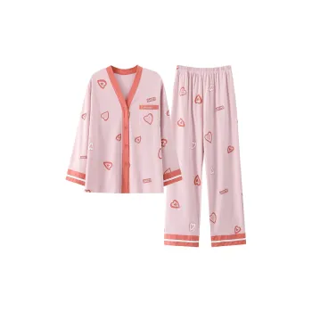 Pretty Lady Pajama Set Women's Light Pink Heart