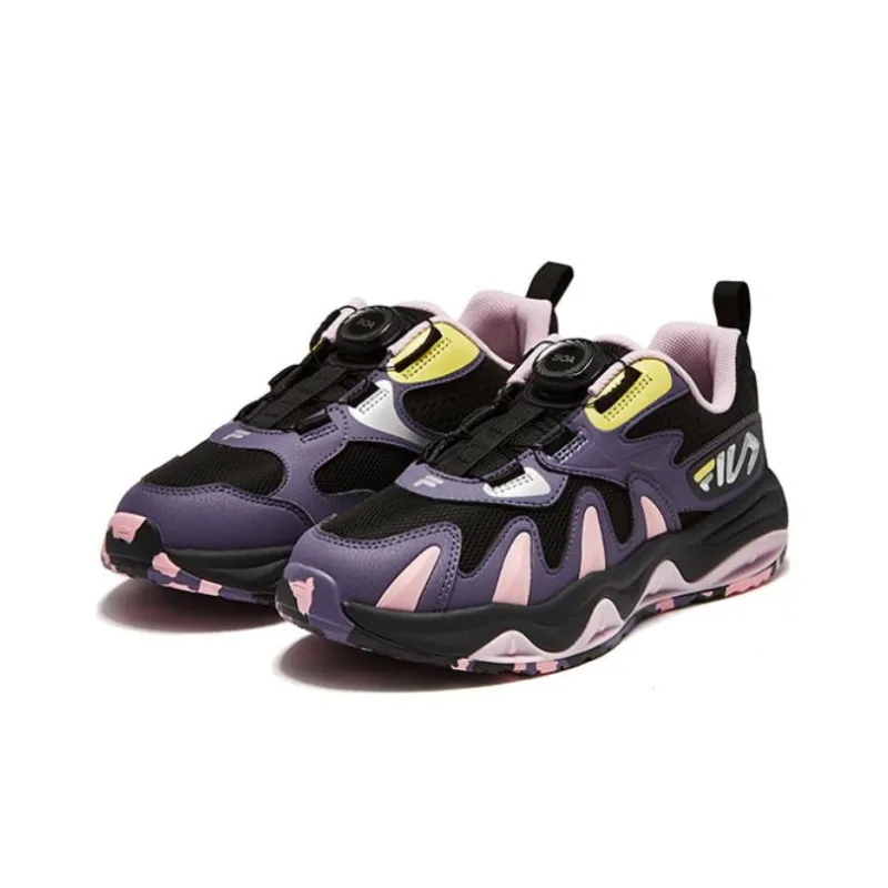 FILA KIDS Abrasion Resistant Breathable Low Top Kids' Training Shoes Purple Black Unisex-2