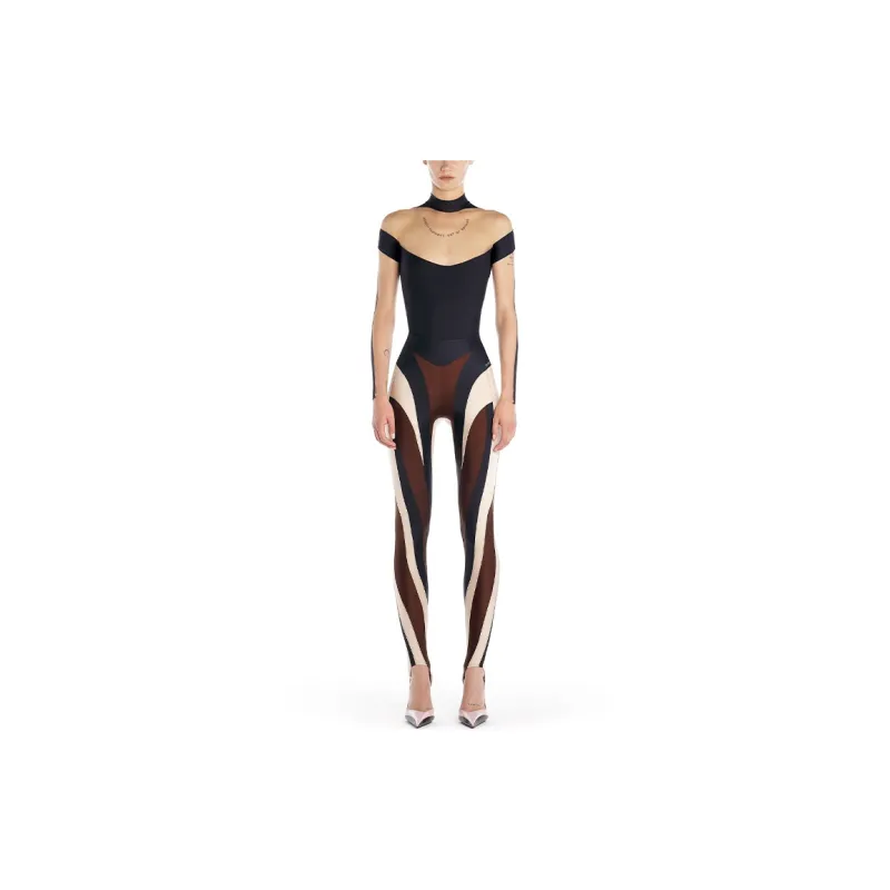 Mugler Panelled Spiral Leggings-2
