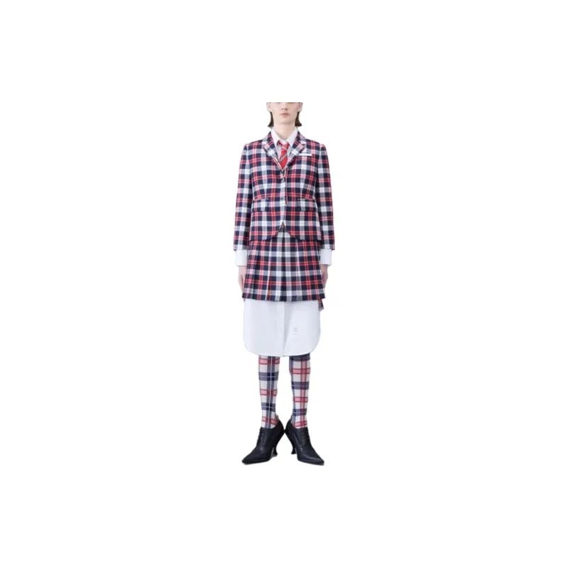 THOM BROWNE Tartan Single breasted Blazer-3