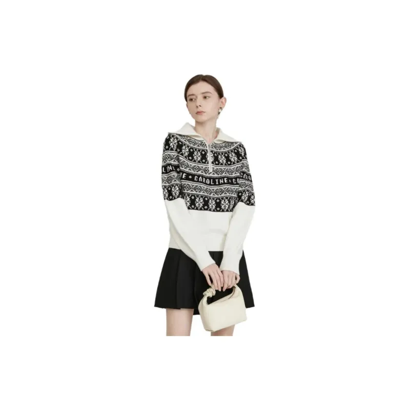 Caroline Sweaters Women's Black White-1