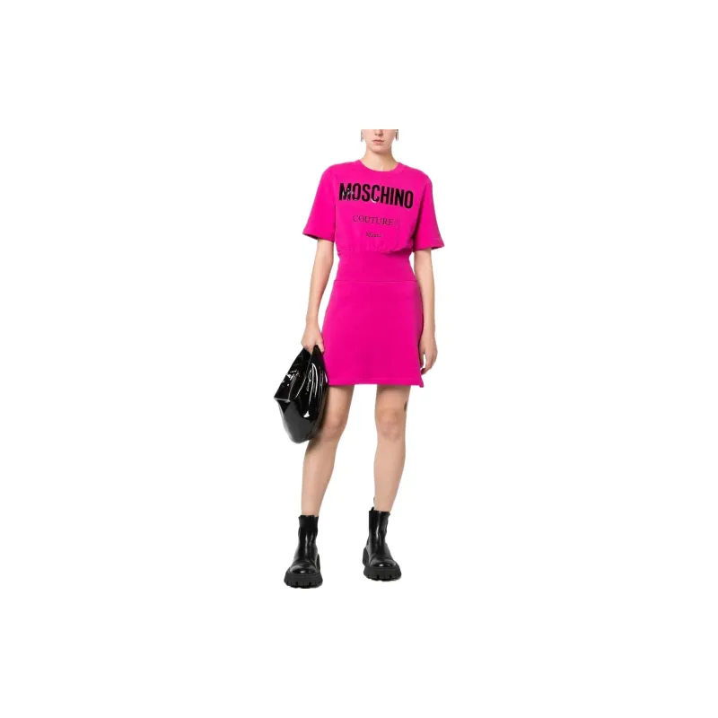 MOSCHINO Short-Sleeved Dresses Women's Peach Pink-1