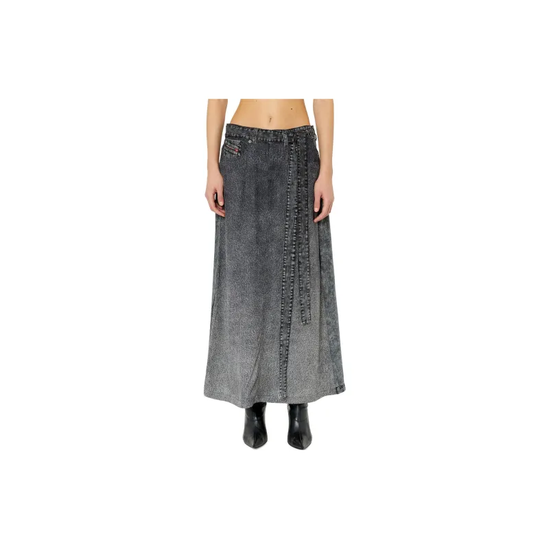 DIESEL Denim Long Skirts Women's Gray-2