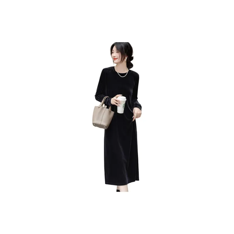 【dme】 Long Sleeved Dress Women's Black-3