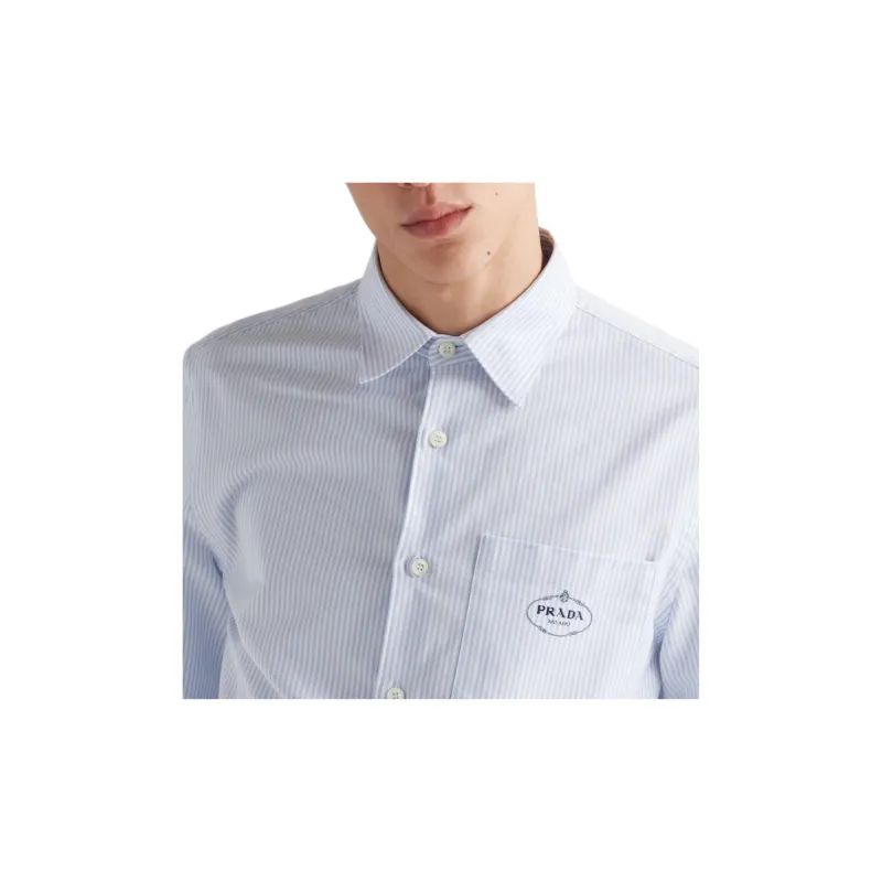 PRADA Pinstripe Button Up Shirt-5