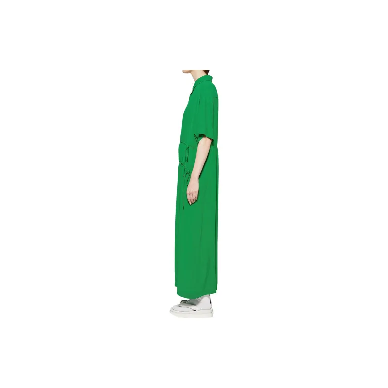 Onitsuka Tiger WS LONG DRESS Short Sleeved Dress Women's Green-3
