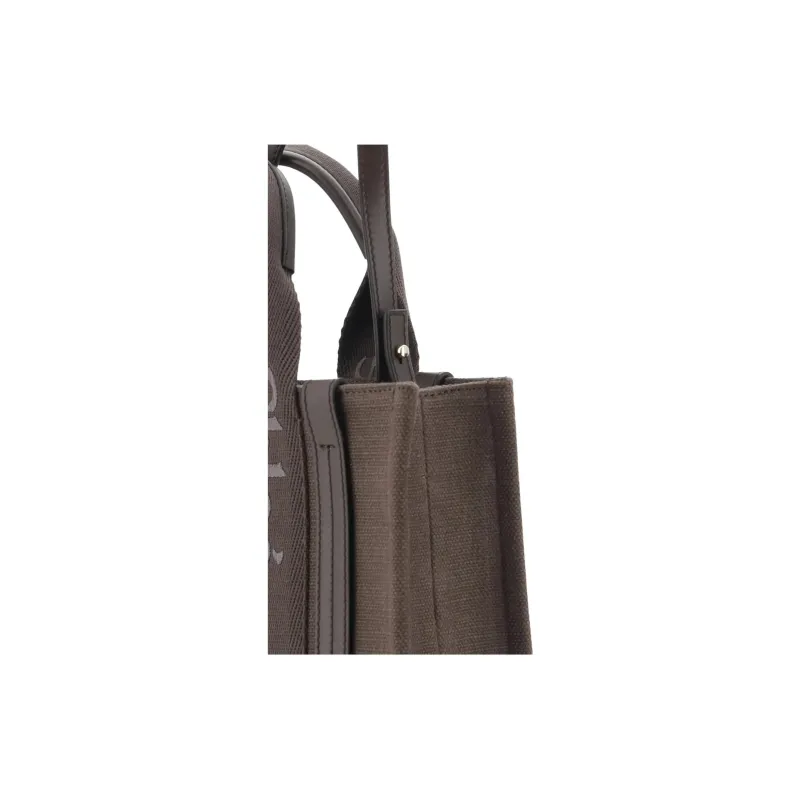 Chloe Woody Linen Tote Bag Shopping Bag Handbag Regular Women's Brown-4