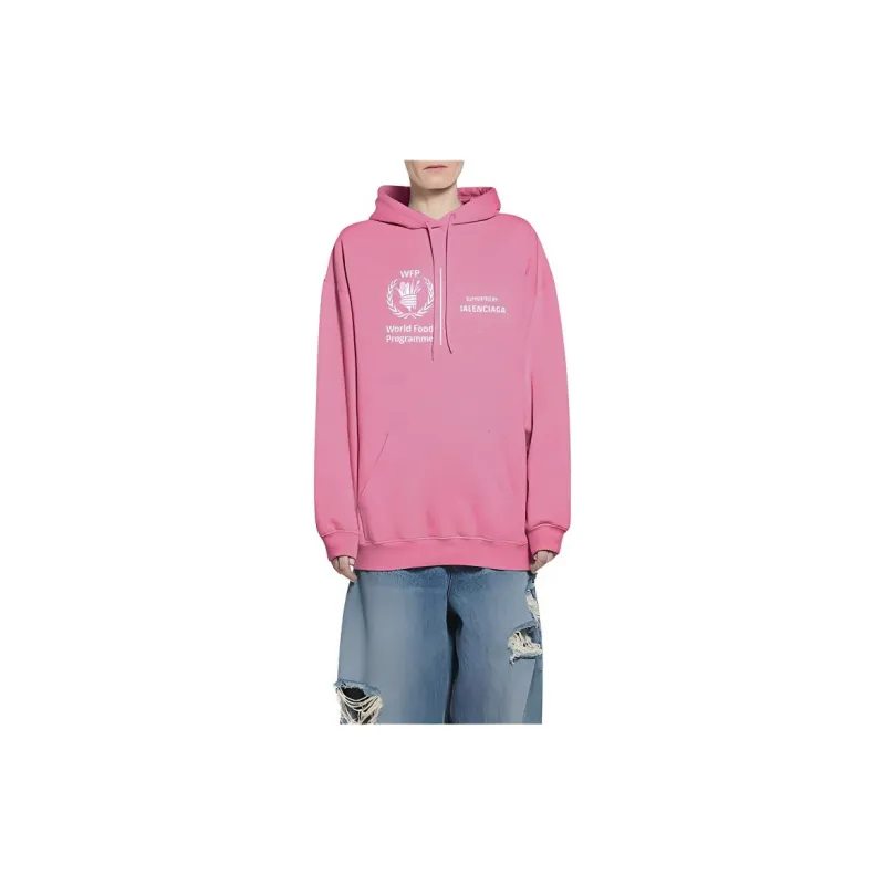 Balenciaga Sweatshirt Loose Fit Style Women's Pink-3