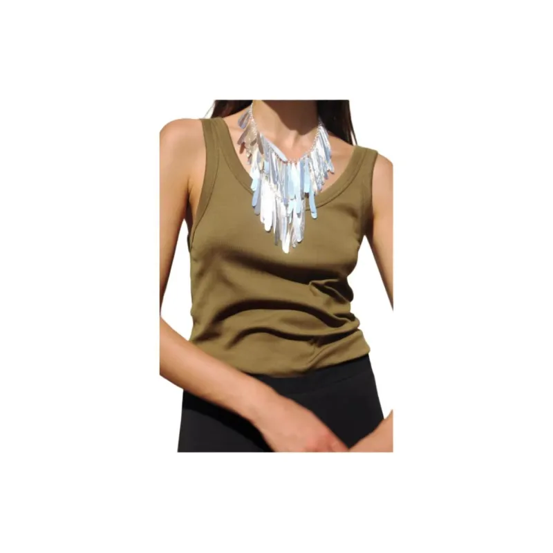ZARA Tank Top Women's Olive Green-2
