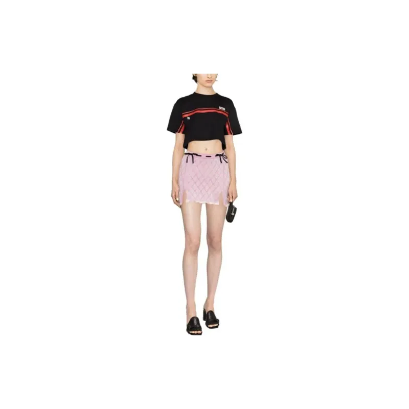 GCDS Logo print Cropped T shirt-1