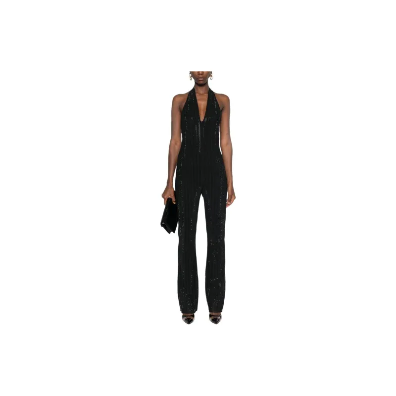 Patrizia Pepe Crystal embellished Halterneck Jumpsuit-1