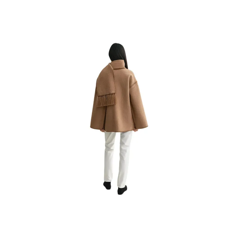 TOTEME Buttoned Whipstitch Trim Scarf Jacket-3