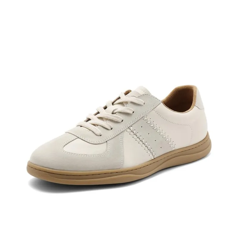 Senda Skateboard Shoes Men Low Top Beige Red-6