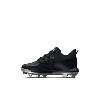 Under Armour Harper 8 TPU Jr Slip Resistant Shock Absorbers Mid Top Soccer Shoes Black Green Kids'