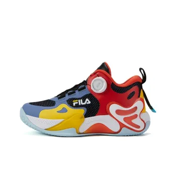 FILA KIDS Anti Kick Low Top Children's Basketball Shoes Dusty Blue Black Teenagers