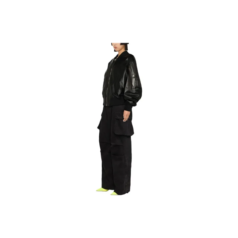 The Attico Leather Bomber Jacket-3