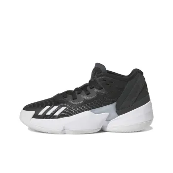 Adidas D.O.N. Issue #4 Anti Slip Wear Resistant Low Top Children's Basketball Shoes Black White Teenagers