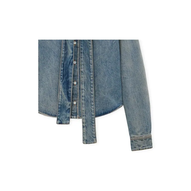 LOEWE Bow Shirt 'Washed Denim'-5