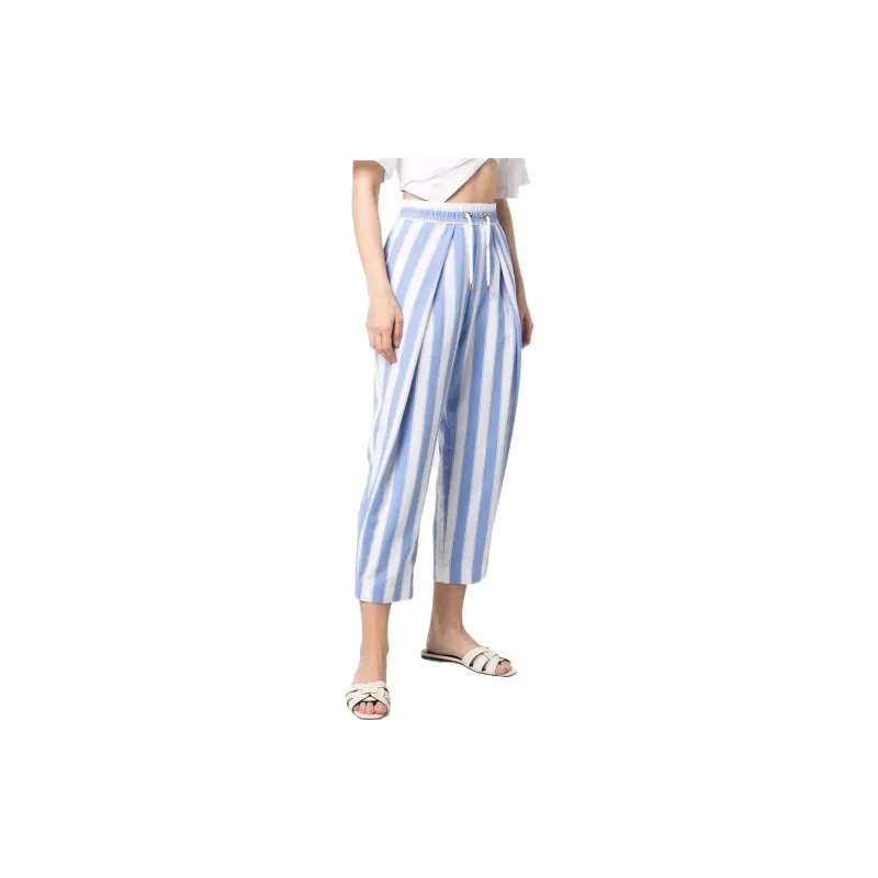 BALMAIN Bicolor Striped Harem Pants 'Blanc/Bleu Pale'-3