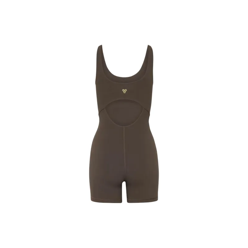 ARITZIA Golden BUTTER Sway Romper Bodysuits Women's Rich Mocha Brown-1