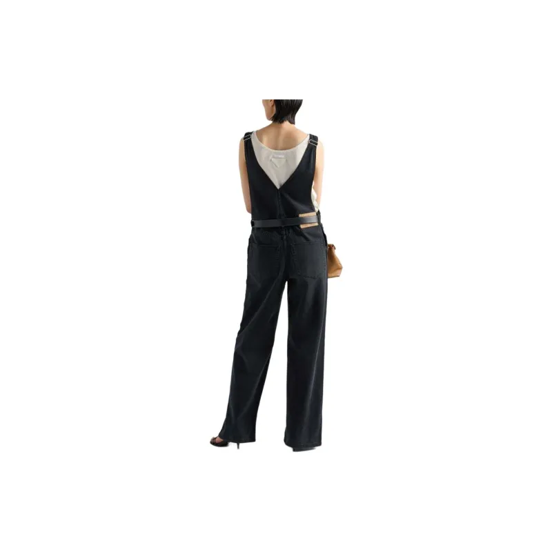 PRADA Triangle logo Denim Jumpsuit-1