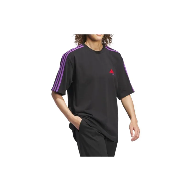 Adidas Drop Shoulder Sleeve T Shirt Women's Black-3
