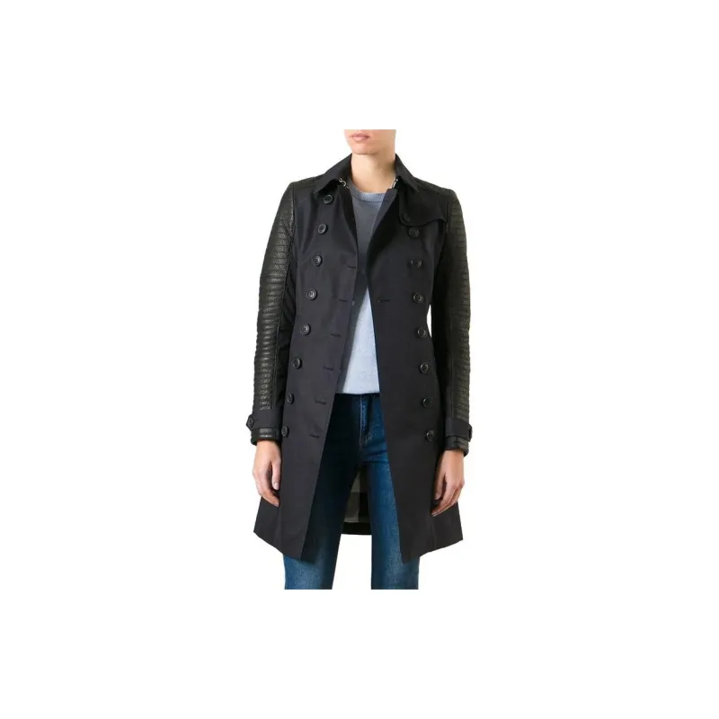 Burberry Trench Coats Women's Black-1