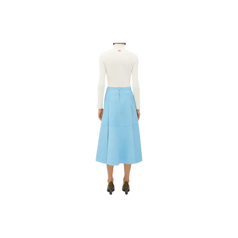 Bottega Veneta Leather Midi Skirt-1