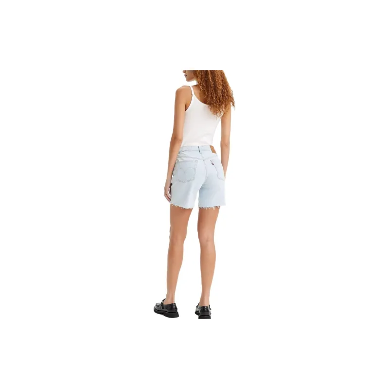 Levis Denim Shorts Women's White Blue-3