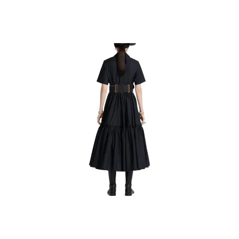 DIOR Short-Sleeved Dresses Women's Navy Blue-3