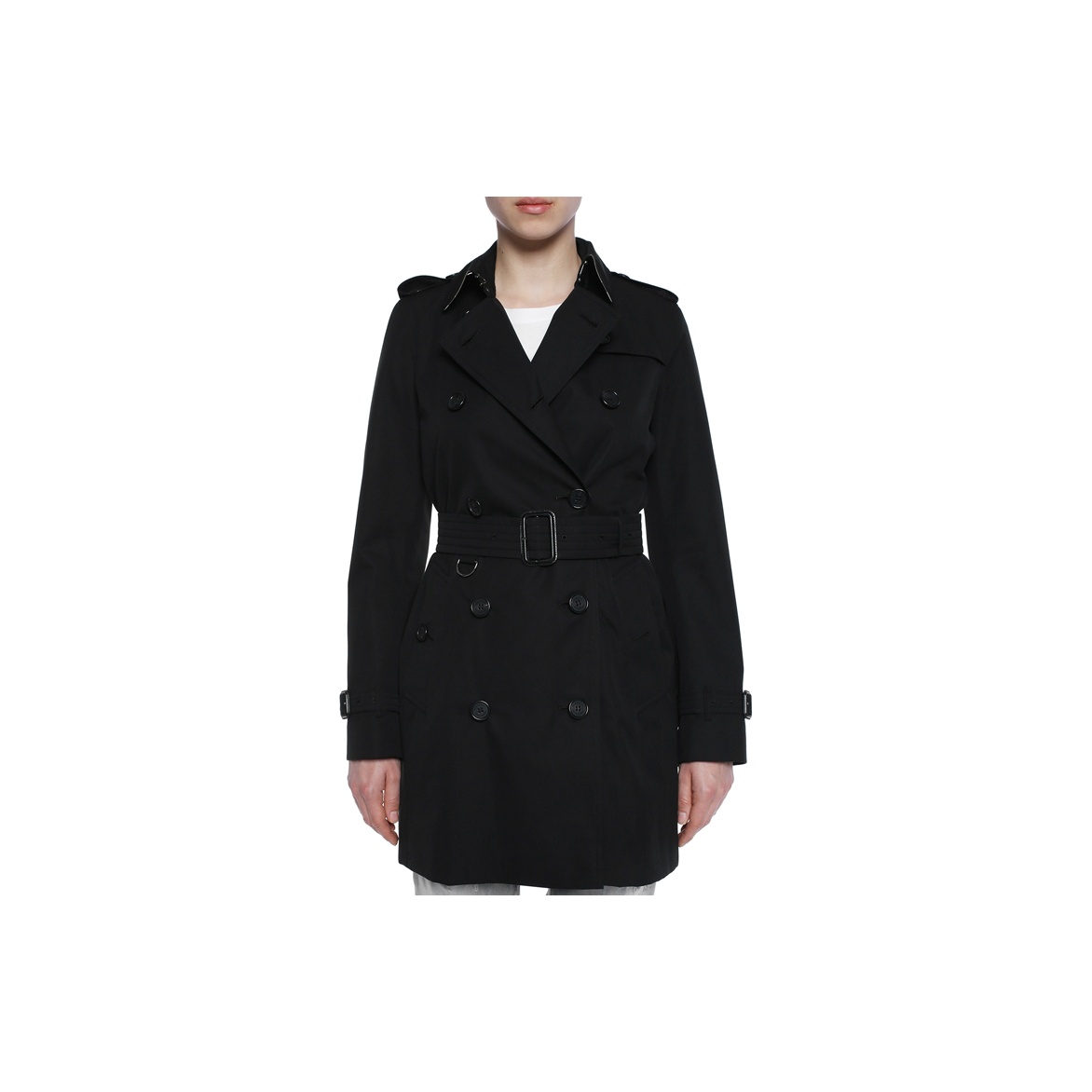 コート BURBERRY Women Trench Coats 8079415 Black Long Waterloo Heritage Trench Coat in Black - Women