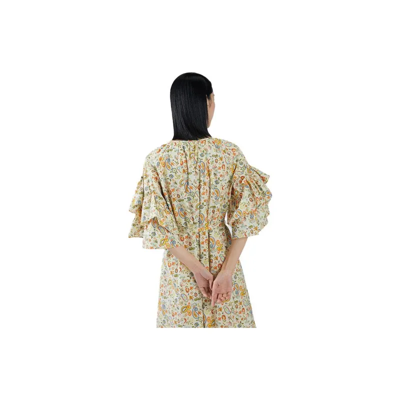 Broadcast Short-Sleeved Dresses Women's Dijon Yellow Floral-1