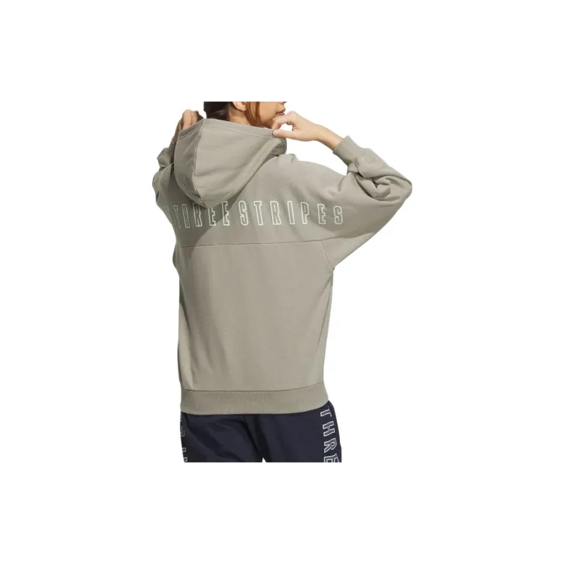 Adidas Warding Loose Fleece Full Zip Hoodie Sweatshirt Women's Green-2