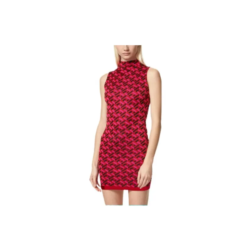 VERSACE Knit Dress 'Parade Red/Fuchsia'-3