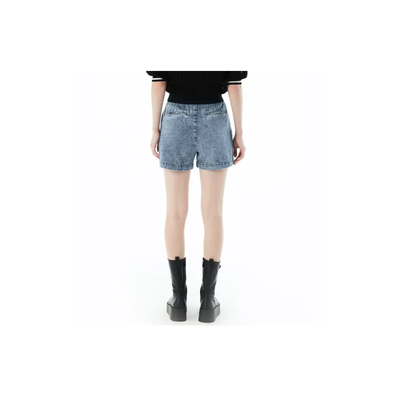 UOOYAA Denim Shorts Women's Blue-3