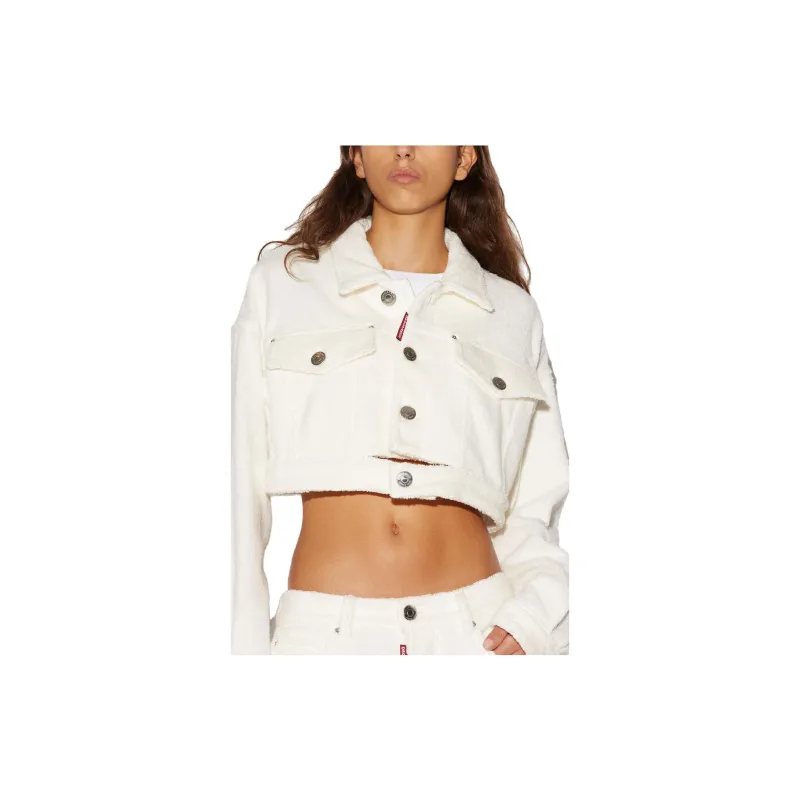 DSQUARED 2 Buttoned Cropped Denim Jacket-2