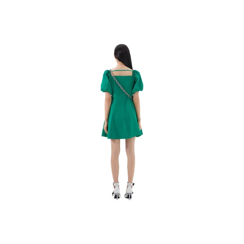 LOFT SHINE FW22 A-Line Skirt Dress Green-1