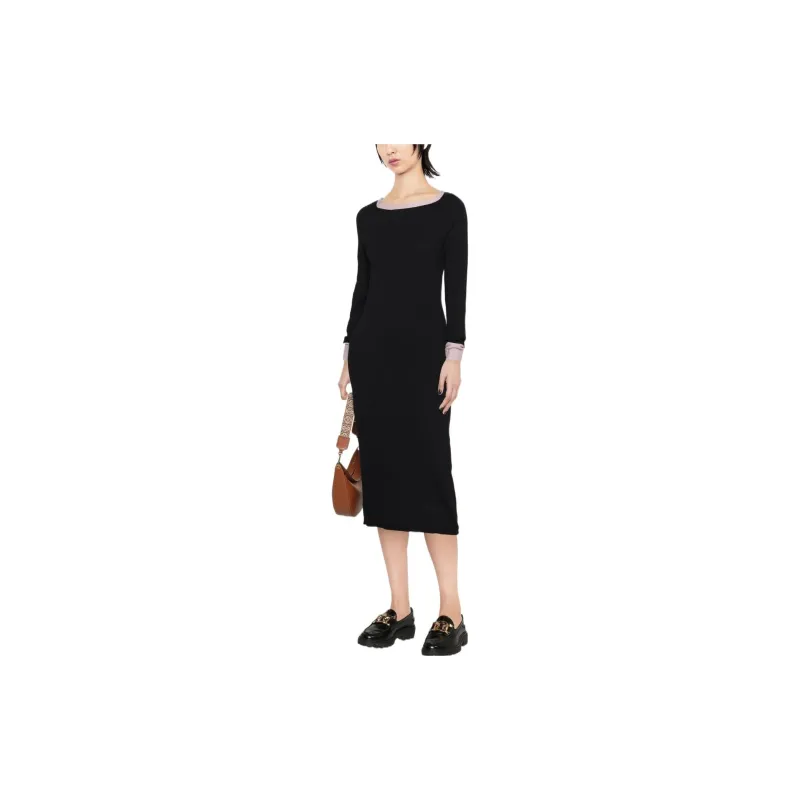 EMPORIO ARMANI Long Sleeved Dress Women's Black-1