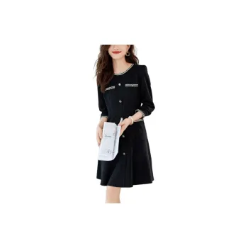 Mo Han Yi Mei Long Sleeved Dress Women's Black