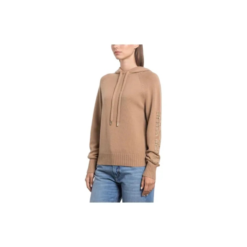 MaxMara Crystal embellished Knitted Hoodie-2