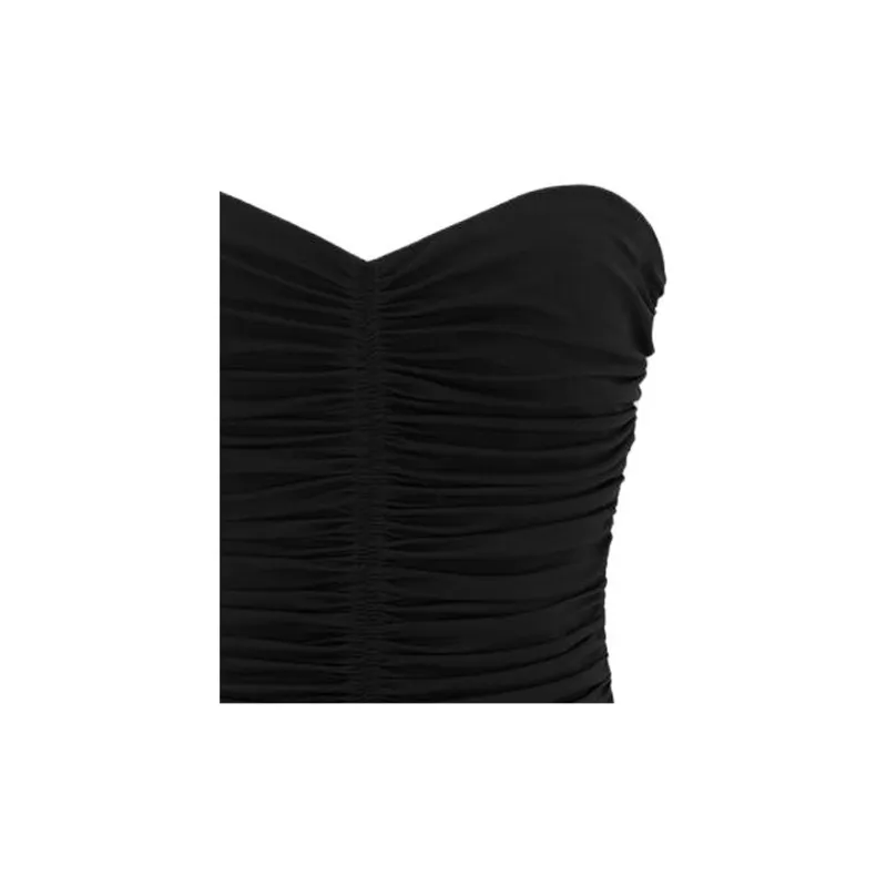 SAINT LAURENT Strapless Ruched Bustier-4