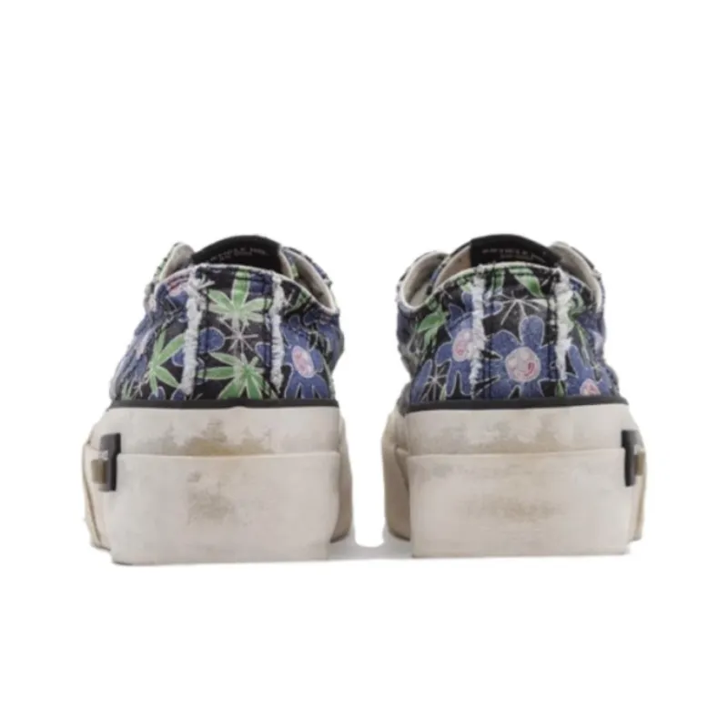 ARTICLE NO. Low Top Canvas Shoes Women's Black Blue Print-3