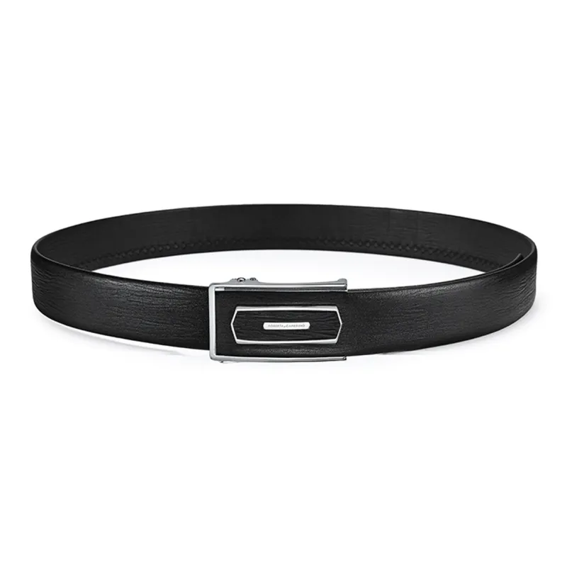 ROBERTA DI CAMERINO Cow Leather Belts Men's Black 3.45CM Writing A Greeting Card And Printing Photos-6