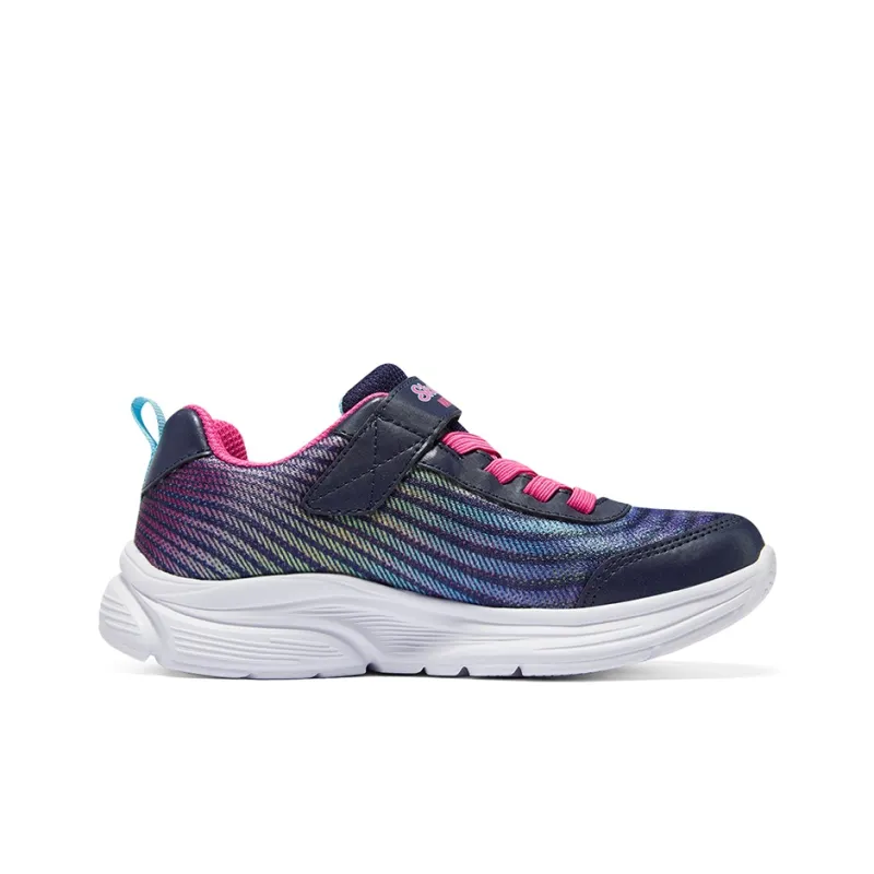 Skechers Girls Cushioning, Wear Resistant Low Top Kids' Running Shoes Marine Blue Multicolor Teenagers-1