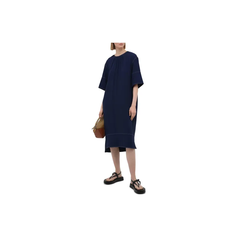 MARNI Short Sleeved Dresses Women's Dark Blue-3